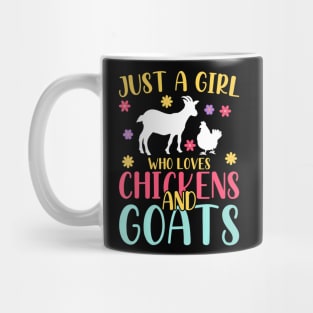 Farmer Women Just A Girl Who Loves Chickens And Goat Mug